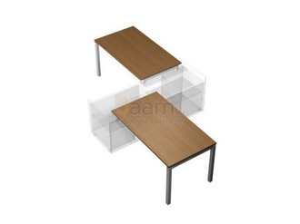 Мебель для персонала Рабочая станция (2х160) для опорной тумбы 180 левой/правой (БЕЗ ТУМБ) КВ 1106 БН