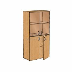 Мебель для персонала Офисный шкаф низкий со стеклом ЛФ223