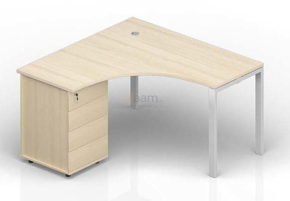 Мебель для персонала Стол левый(1 громмет) на опорной тумбе STG1414G