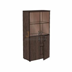 Мебель для персонала Офисный шкаф низкий со стеклом ЛФ223