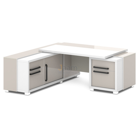 Кабинет руководителя Стол руководителя с греденцией и тумбой L-113пр/л