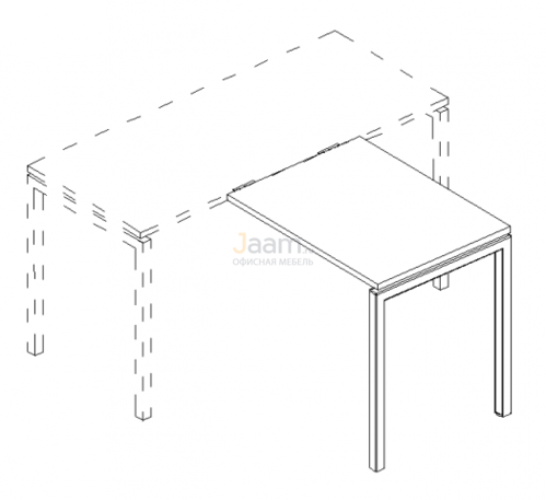 Мебель для персонала Брифинг-приставка на металлокаркасе DUE Б2 071 БП