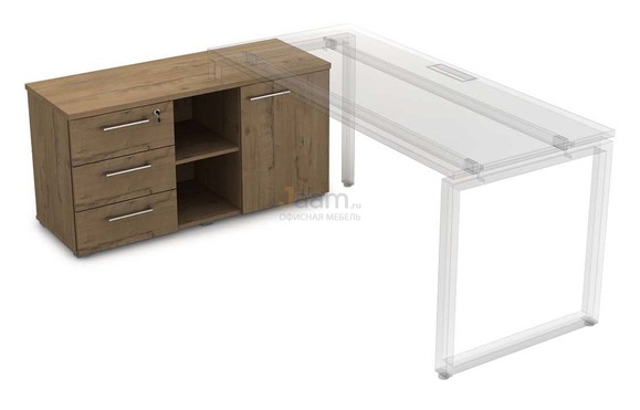 Кабинет руководителя Офисная тумба с 3-мя ящиками и дверкой 9НТ.006