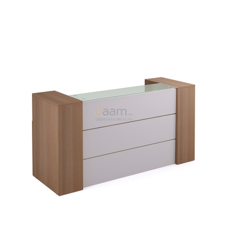 Стойка ресепшн Стойка регистрационная со стеклом и двумя шкафами для документов PZ/R202/3