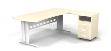 Мебель для персонала Угловое рабочее место на L-обр. каркасе правое B184/1