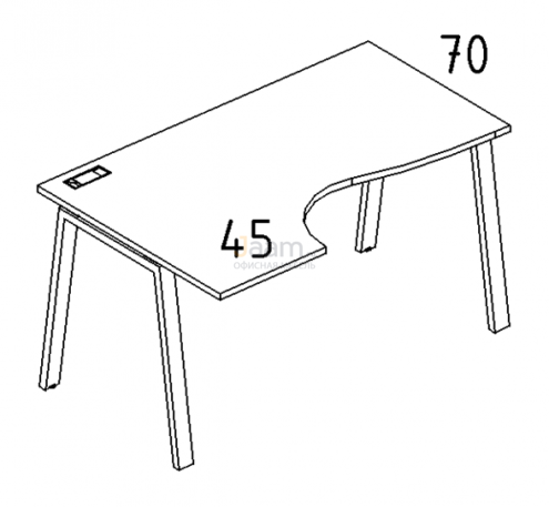 Мебель для персонала Стол эргономичный левый "Классика" на металлокаркасе TRE Б3 045 БП