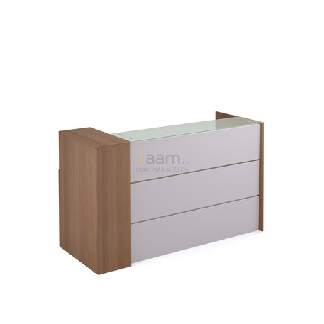 Стойка ресепшн Стойка регистрационная со стеклом и шкафом для документов прав. PZ/R202/1