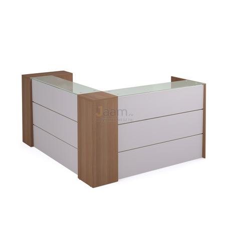 Стойка ресепшн Стойка регистрационная со стеклом угловая со шкафом PZ/D218/1