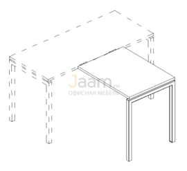 Мебель для персонала Брифинг-приставка на металлокаркасе DUE Б2 073 БП