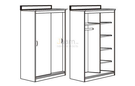 Мебель для гостиниц Офисный шкаф-купе с воротником R6804V