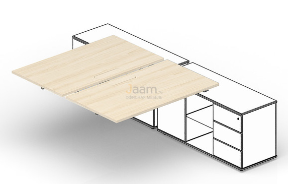 Мебель для персонала Приставной элемент (меламиновые аутлеты) ST2TPM126FU