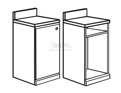 Мебель для гостиниц Офисная тумба с воротником под холодильник левая (для холодильника 60х60х85) R5213V