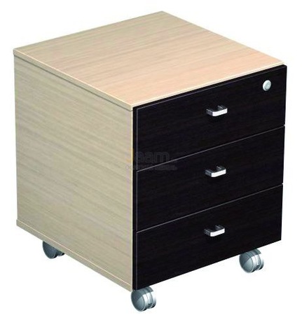 Кабинет руководителя Тумба выкатная 3-ящичная с замком и лотком ESP213