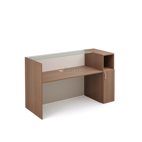 Стойка ресепшн Стойка регистрационная со стеклом и шкафом для документов прав. PZ/R201/1