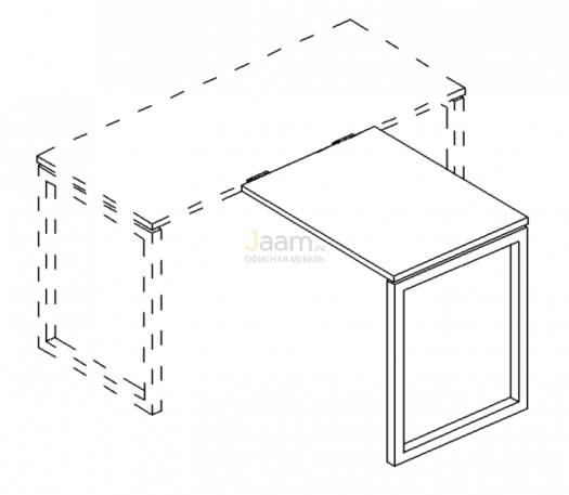 Мебель для персонала Брифинг-приставка на металлокаркасе QUATTRO Б4 074 БП