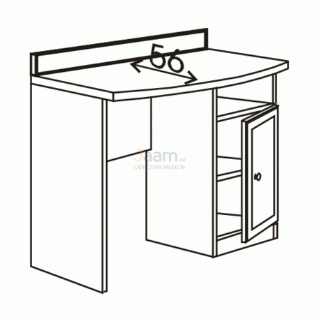 Мебель для гостиниц Стол с воротником с тумбой левой R6104V