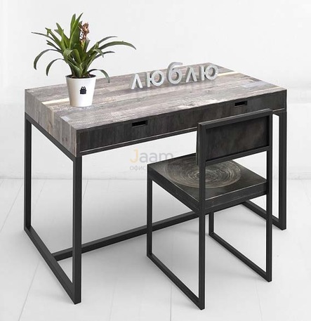 Мебель для персонала Стол рабочий METALFRAME с ящиком OLD WOOD