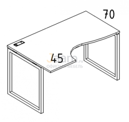 Мебель для персонала Стол эргономичный левый "Классика" на металлокаркасе QUATTRO Б4 041 БП