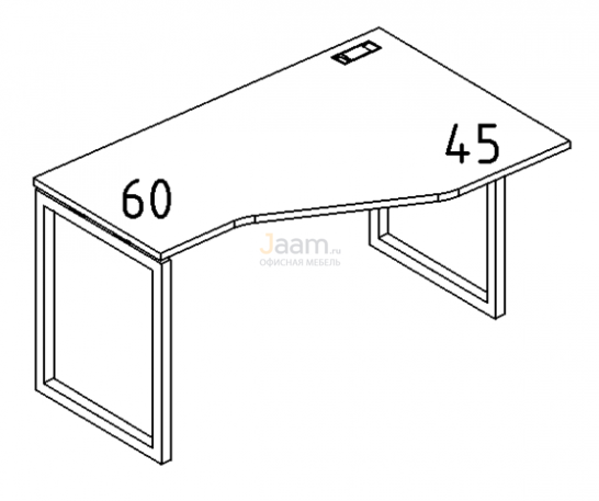 Мебель для персонала Стол эргономичный правый "Техно" на металлокаркасе QUATTRO Б4 056 БП