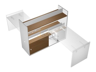 Мебель для персонала Тумба опорная 180 c ProSystem и надстройкой-полкой с отверстиями под кабель-канал КВ 2007 БН