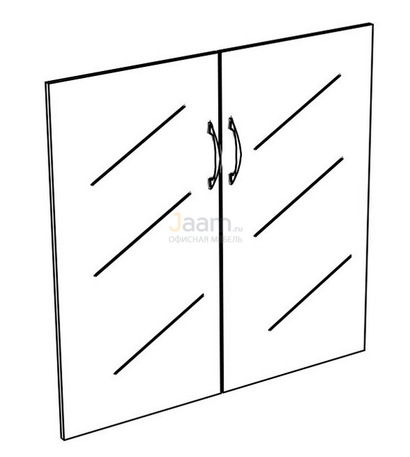 Мебель для персонала Двери стеклянные низкие прозрачные (2шт.) К 622