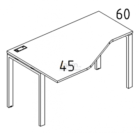 Мебель для персонала Стол эргономичный левый "Техно" на металлокаркасе UNO Б1 051 БП