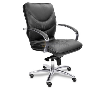 Кресло для руководителя LEEDS CHROME B кожа+кож.зам.