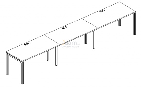 Мебель для персонала Рабочая станция на металлокаркасе DUE Б2 005-3 БП
