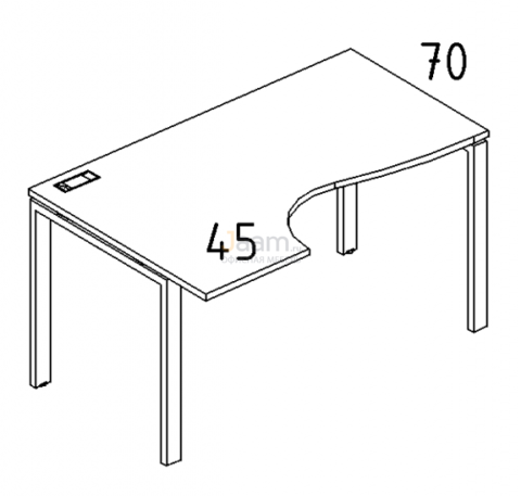 Мебель для персонала Стол эргономичный левый "Классика" на металлокаркасе UNO Б1 045 БП