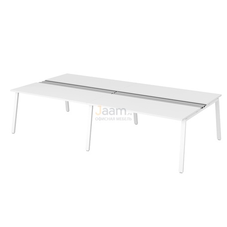 Мебель для персонала Рабочая станция на металлокаркасе с щетками ПК-ТНП-СР320Х160Н4/МКА/БЭ/КК