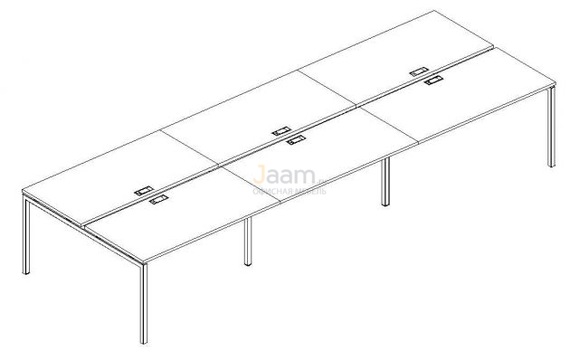 Мебель для персонала Рабочая станция на металлокаркасе DUE Б2 175-3 БП