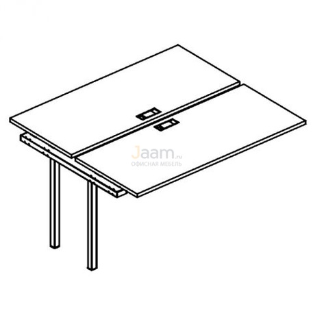 Мебель для персонала Секция стола рабочей станции на металлокаркасе DUE Б2 172-1 БП