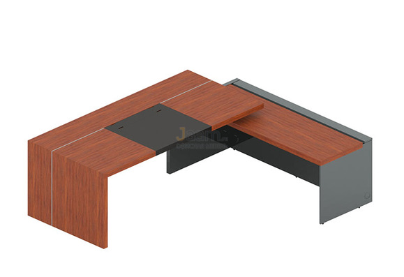 Кабинет руководителя Стол правый с боковой приставкой, бюваром и кабель-каналом An-200.2R