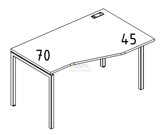 Мебель для персонала Стол эргономичный правый "Техно" на металлокаркасе DUE Б2 062 БП