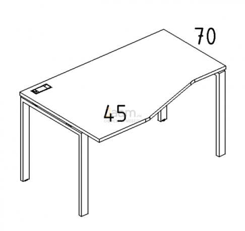 Мебель для персонала Стол эргономичный левый "Техно" на металлокаркасе UNO Б1 061 БП