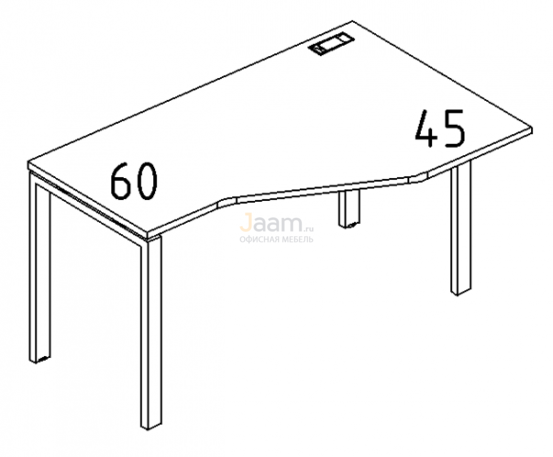 Мебель для персонала Стол эргономичный правый "Техно" на металлокаркасе UNO Б1 052 БП