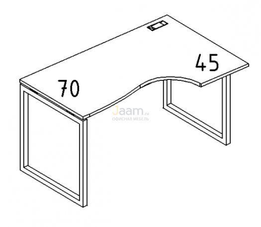 Мебель для персонала Стол эргономичный правый "Классика" на металлокаркасе QUATTRO Б4 044 БП