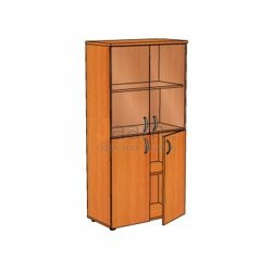 Мебель для персонала Офисный шкаф низкий со стеклом ЛФ223