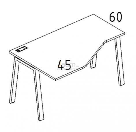 Мебель для персонала Стол эргономичный левый "Техно" на металлокаркасе TRE Б3 053 БП