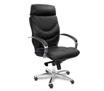 Кресло для руководителя LEEDS CHROME A кожа+кож.зам.