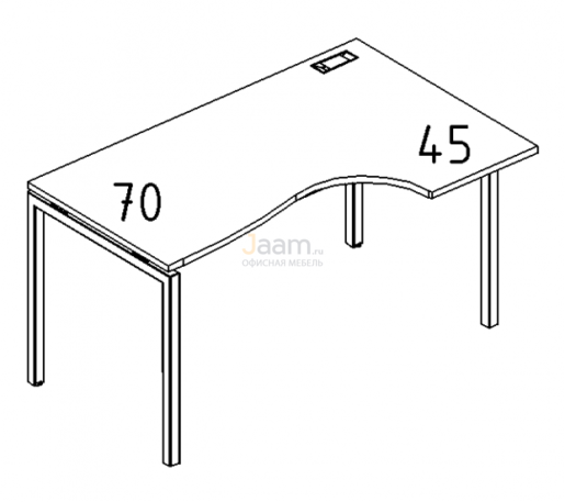 Мебель для персонала Стол эргономичный правый "Классика" на металлокаркасе DUE Б2 046 БП